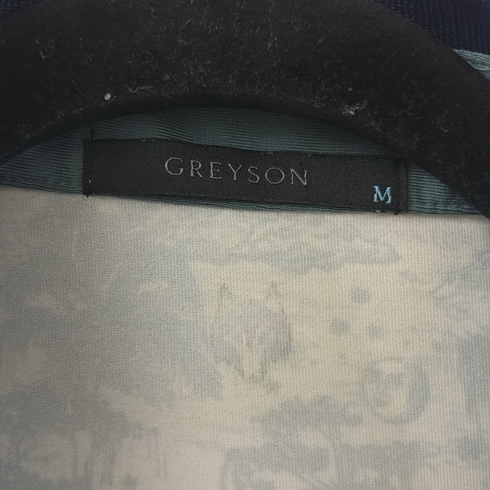 Greyson Green and White patterned golf polo - medium - Picture 3 of 8